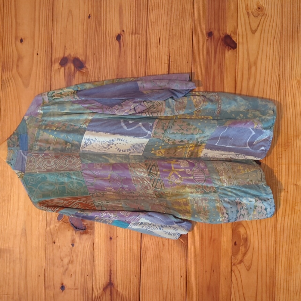 Vintage Indonesian Patchwork Batik Print Open Jac… - image 5